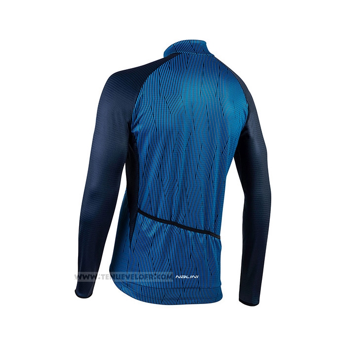2021 Maillot Cyclisme Nalini Bleu Manches Longues et Cuissard