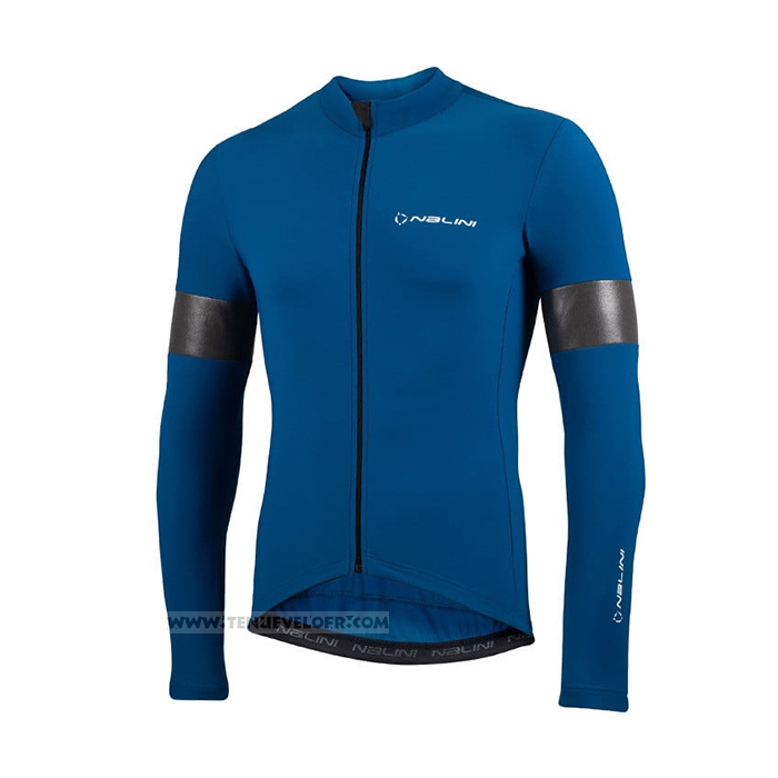 2021 Maillot Cyclisme Nalini Bleu Manches Longues et Cuissard