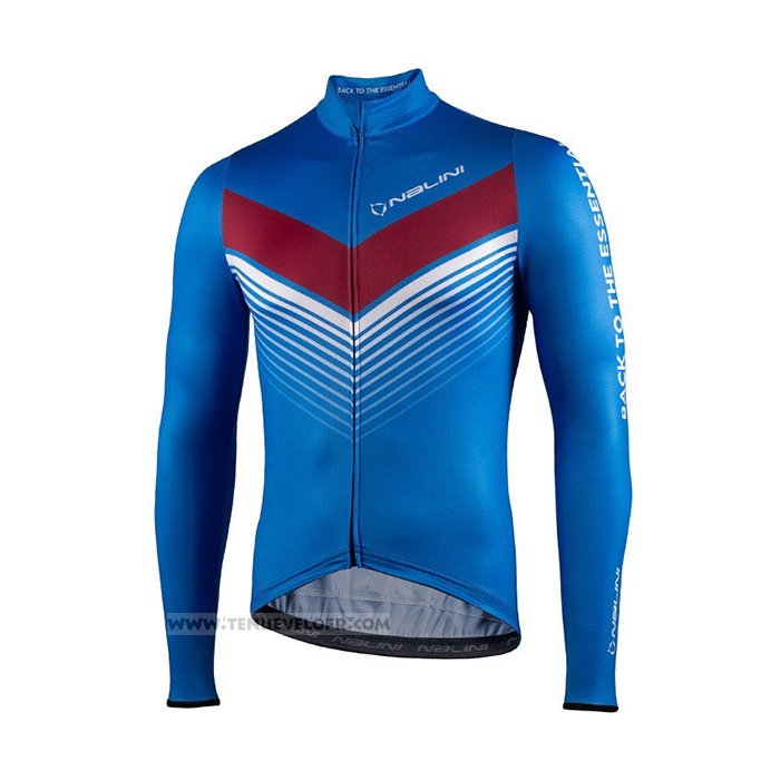 2021 Maillot Cyclisme Nalini Bleu Manches Longues et Cuissard