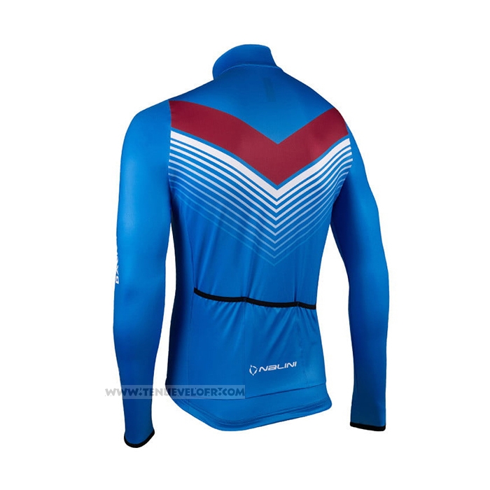 2021 Maillot Cyclisme Nalini Bleu Manches Longues et Cuissard
