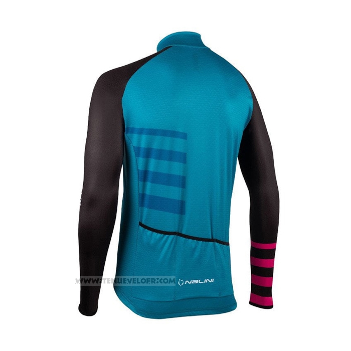 2021 Maillot Cyclisme Nalini Bleu Manches Longues et Cuissard