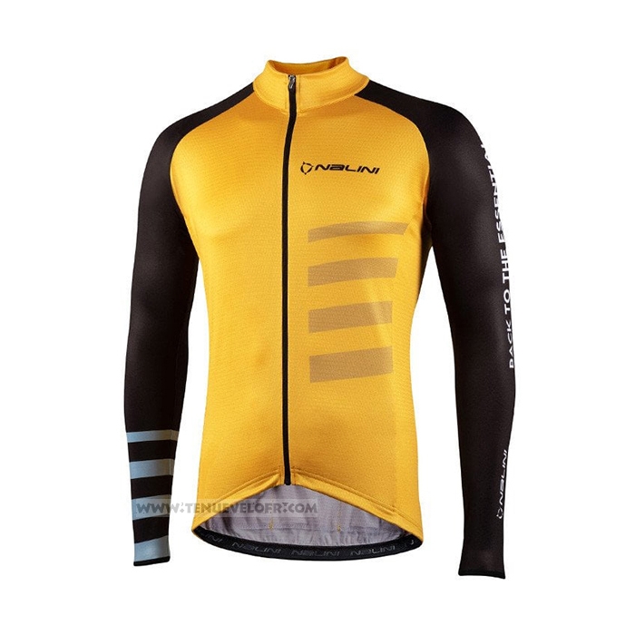2021 Maillot Cyclisme Nalini Jaune Manches Longues et Cuissard