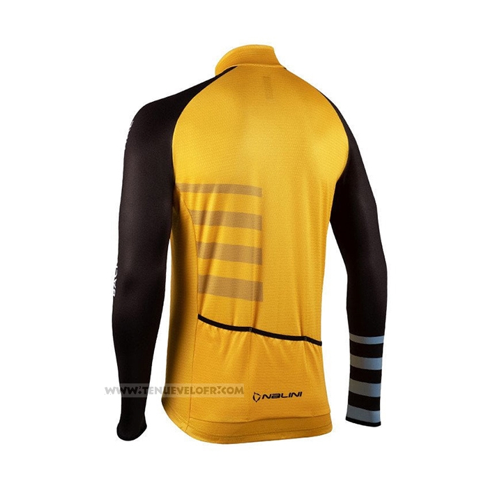 2021 Maillot Cyclisme Nalini Jaune Manches Longues et Cuissard