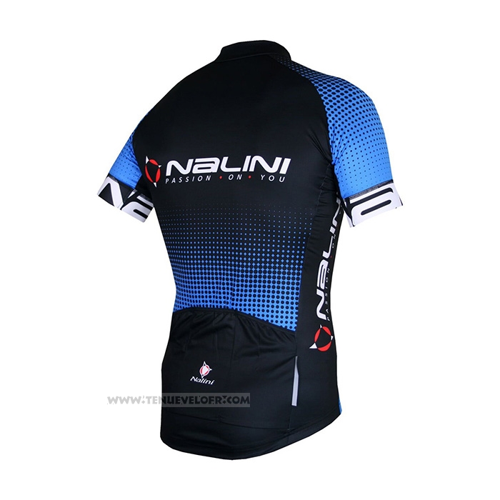 2021 Maillot Cyclisme Nalini Noir Bleu Manches Courtes et Cuissard