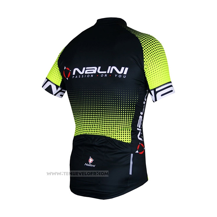 2021 Maillot Cyclisme Nalini Noir Jaune Manches Courtes et Cuissard