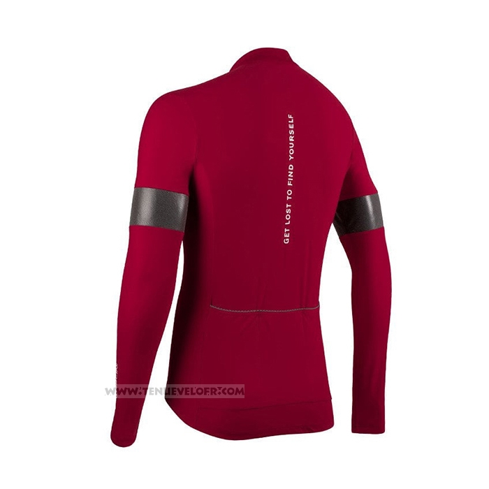 2021 Maillot Cyclisme Nalini Profond Rouge Manches Longues et Cuissard