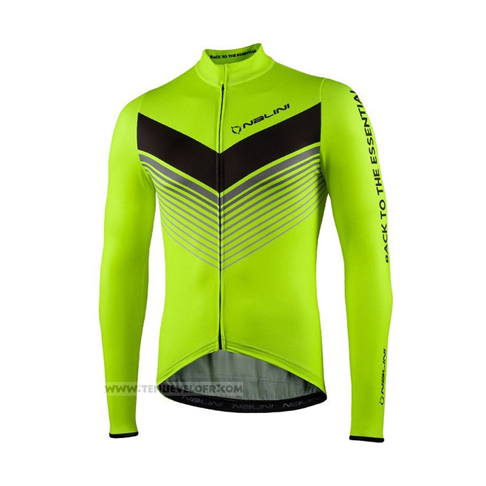 2021 Maillot Cyclisme Nalini Vert Manches Longues et Cuissard