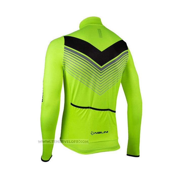 2021 Maillot Cyclisme Nalini Vert Manches Longues et Cuissard