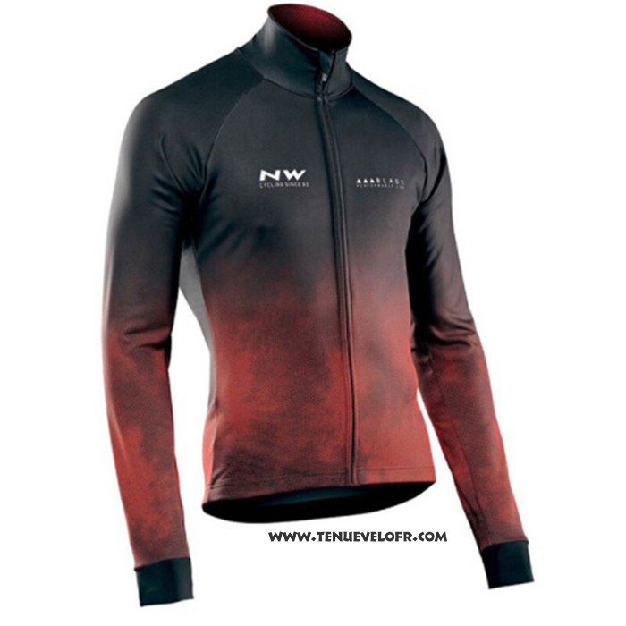 2021 Maillot Cyclisme Northwave Noir Rouge Manches Longues et Cuissard