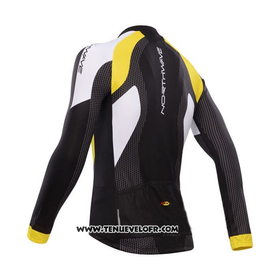 2015 Maillot Ciclismo Northwave Noir et Jaune Manches Longues et Cuissard