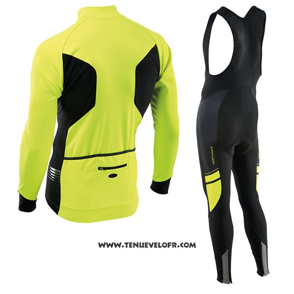 2017 Maillot Ciclismo Nalini Northwave Ml Jaune et Noir Manches Longues et Cuissard