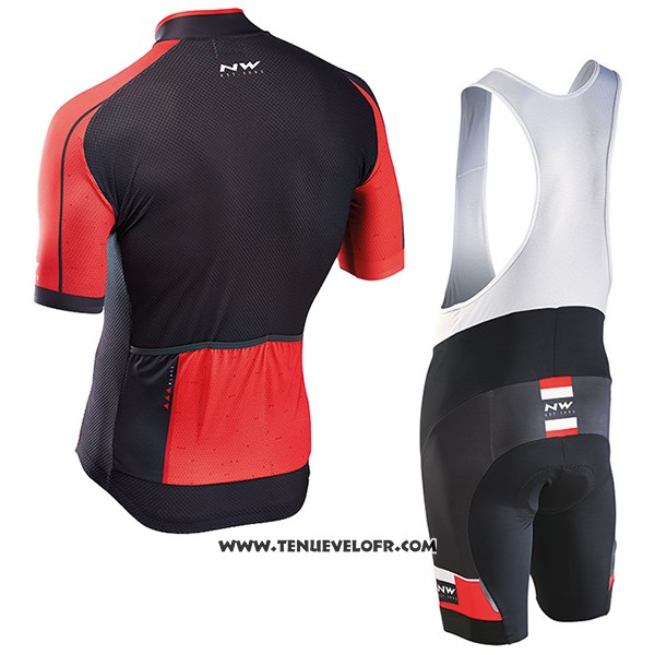 2017 Maillot Ciclismo Northwave Blade Noir et Rouge Manches Courtes et Cuissard