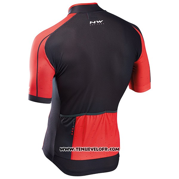 2017 Maillot Ciclismo Northwave Blade Noir et Rouge Manches Courtes et Cuissard
