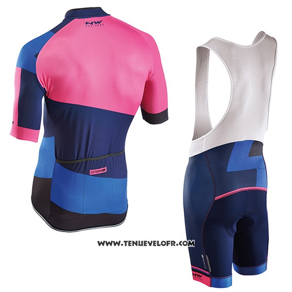 2017 Maillot Ciclismo Northwave Extreme Rouge et Bleu Manches Courtes et Cuissard