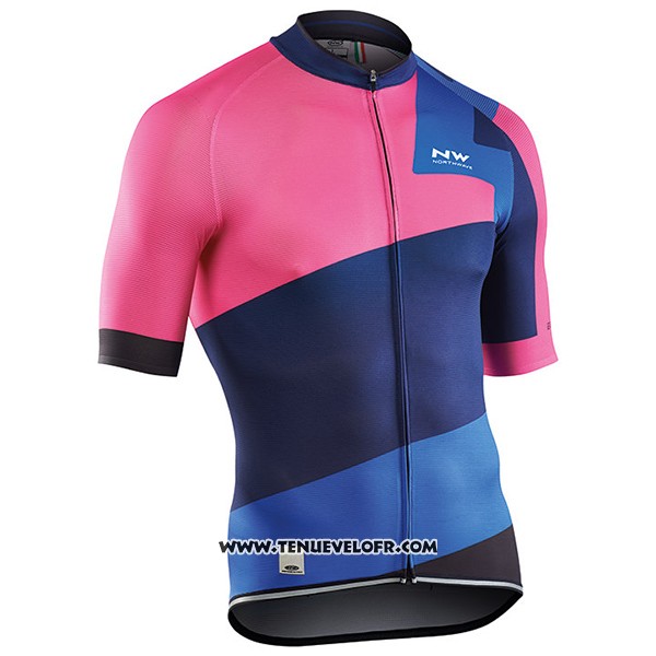 2017 Maillot Ciclismo Northwave Extreme Rouge et Bleu Manches Courtes et Cuissard