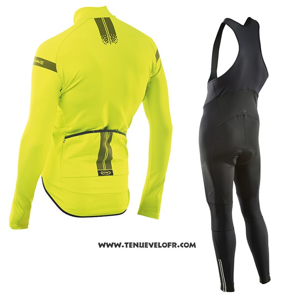 2017 Maillot Ciclismo Northwave Ml Jaune Manches Longues et Cuissard