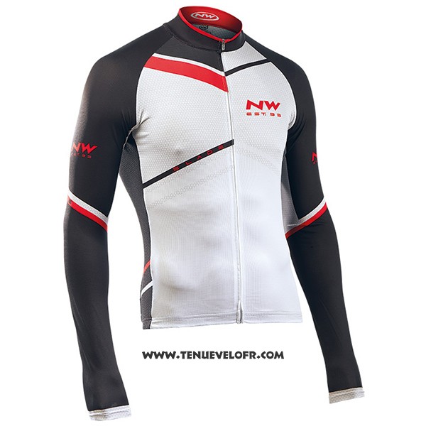 2017 Maillot Ciclismo Northwave Ml Noir et Blanc Manches Longues et Cuissard