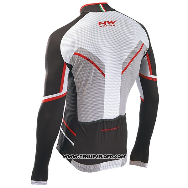 2017 Maillot Ciclismo Northwave Ml Noir et Blanc Manches Longues et Cuissard