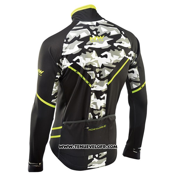2017 Maillot Ciclismo Northwave Ml Noir et Camouflage Manches Longues et Cuissard