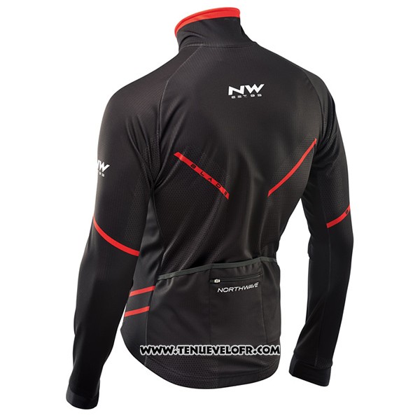 2017 Maillot Ciclismo Northwave Ml Noir et Rouge Manches Longues et Cuissard
