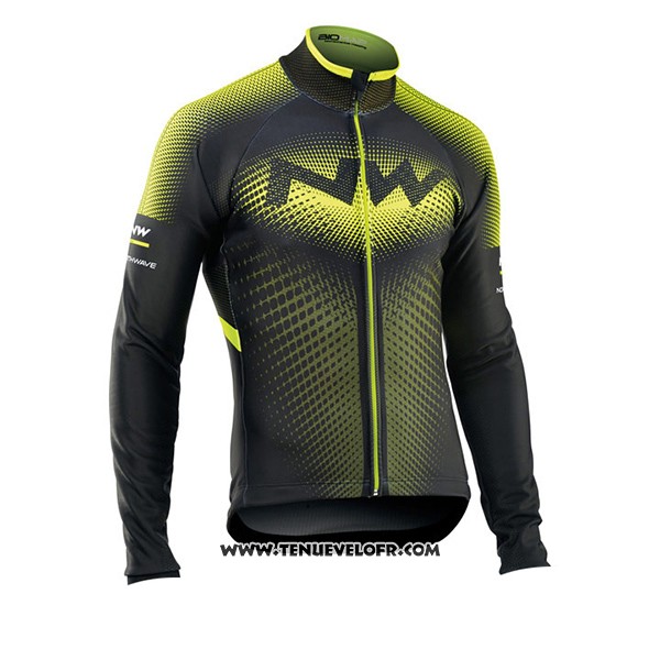 2017 Maillot Ciclismo Northwave Ml Vert et Noir Manches Longues et Cuissard