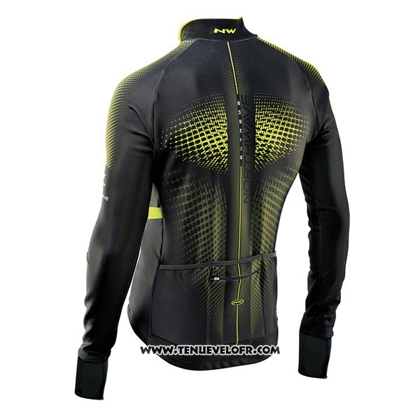 2017 Maillot Ciclismo Northwave Ml Vert et Noir Manches Longues et Cuissard