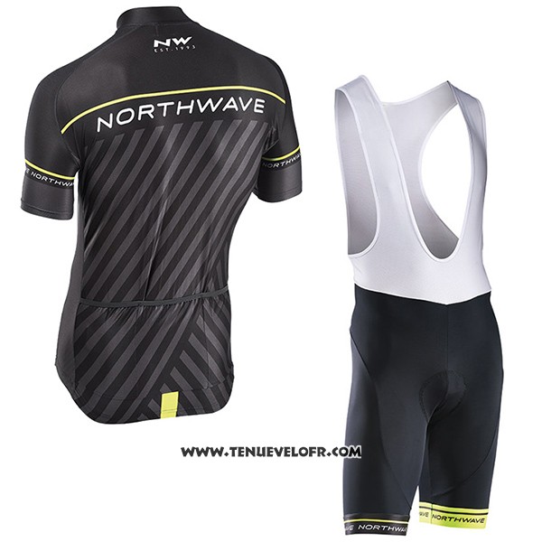 2017 Maillot Ciclismo Northwave Noir et Vert Manches Courtes et Cuissard