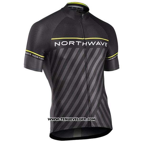 2017 Maillot Ciclismo Northwave Noir et Vert Manches Courtes et Cuissard