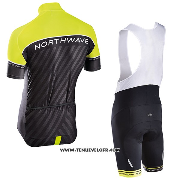 2017 Maillot Ciclismo Northwave Vert et Noir Manches Courtes et Cuissard