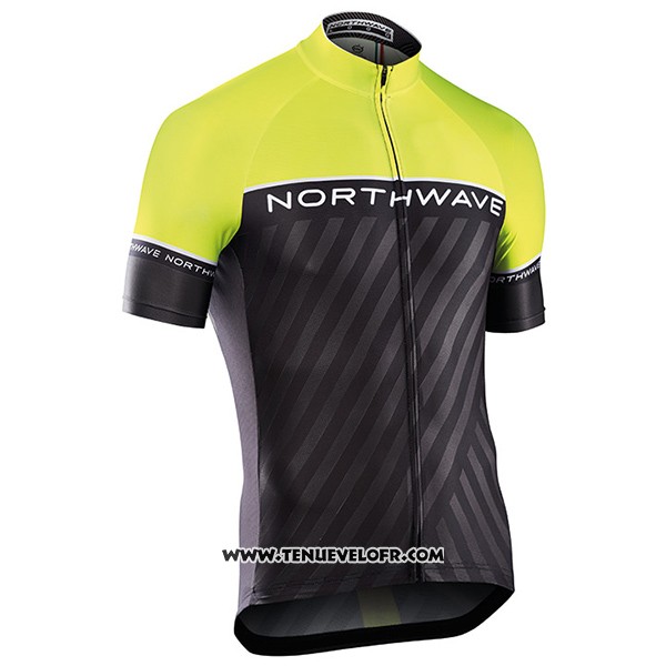 2017 Maillot Ciclismo Northwave Vert et Noir Manches Courtes et Cuissard