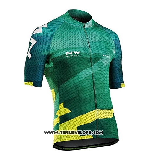 2018 Maillot Ciclismo Northwave Blade Vert Manches Courtes et Cuissard