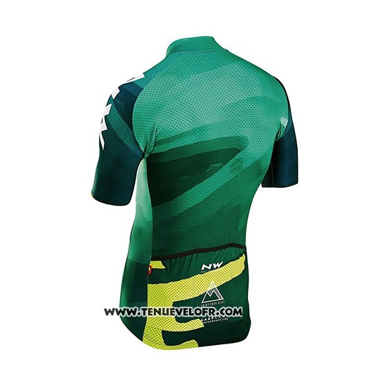 2018 Maillot Ciclismo Northwave Blade Vert Manches Courtes et Cuissard