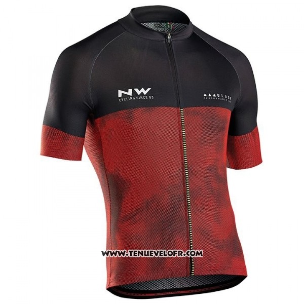 2018 Maillot Ciclismo Northwave Noir Rouge Manches Courtes et Cuissard