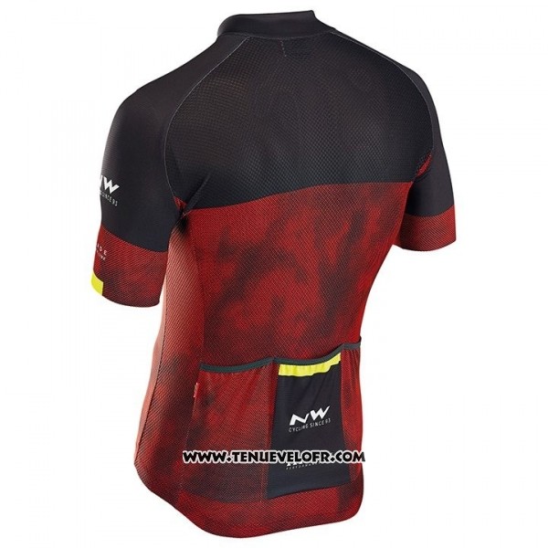 2018 Maillot Ciclismo Northwave Noir Rouge Manches Courtes et Cuissard