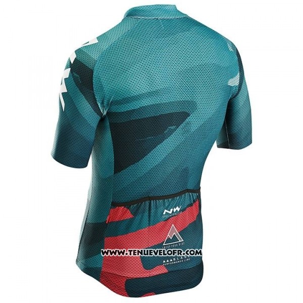 2018 Maillot Ciclismo Northwave Vert Rose Manches Courtes et Cuissard