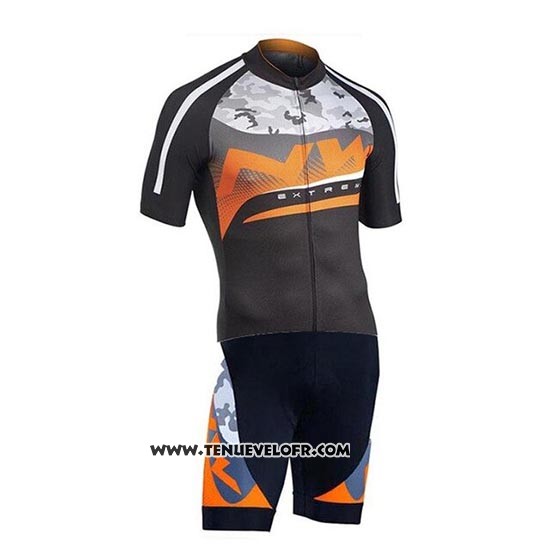 2019 Maillot Ciclismo Northwave Argent Orange Noir Manches Courtes et Cuissard