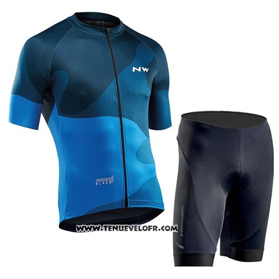 2019 Maillot Ciclismo Northwave Bleu Manches Courtes et Cuissard