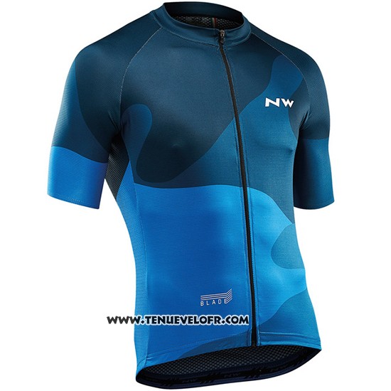 2019 Maillot Ciclismo Northwave Bleu Manches Courtes et Cuissard