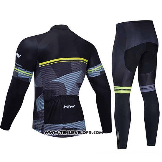 2019 Maillot Ciclismo Northwave Noir Gris Manches Longues et Cuissard