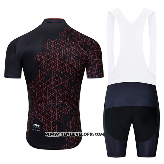 2019 Maillot Ciclismo Northwave Noir Rouge Manches Courtes et Cuissard