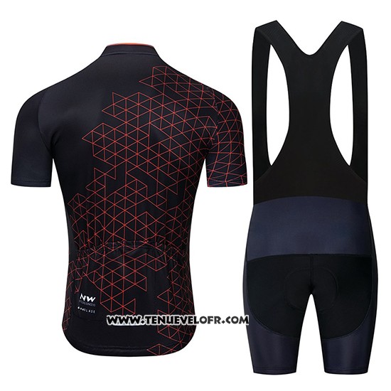 2019 Maillot Ciclismo Northwave Noir Rouge Manches Courtes et Cuissard