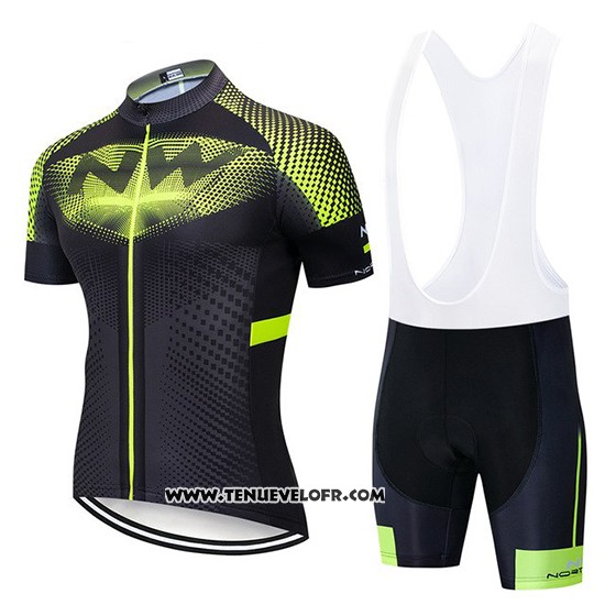 2019 Maillot Ciclismo Northwave Noir Vert Manches Courtes et Cuissard