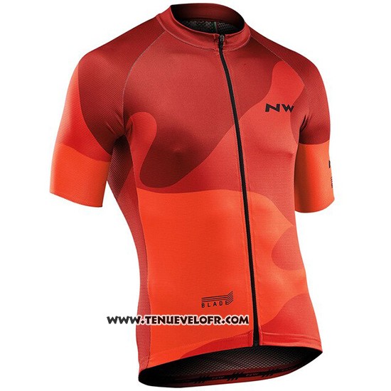 2019 Maillot Ciclismo Northwave Orange Manches Courtes et Cuissard
