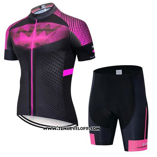 2020 Maillot Ciclismo Northwave Fuchsia Noir Manches Courtes et Cuissard