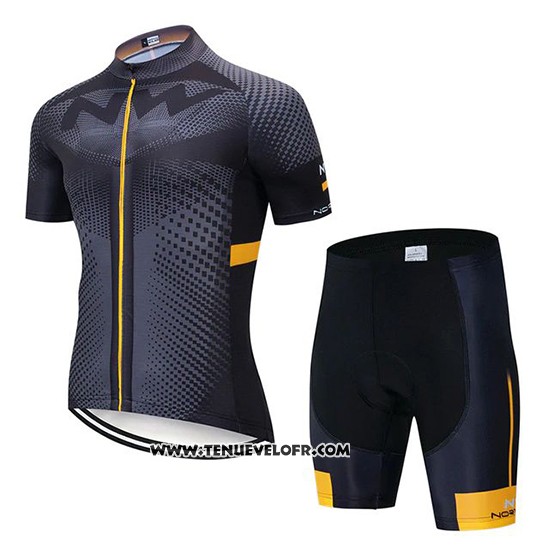 2020 Maillot Ciclismo Northwave Gris Noir Jaune Manches Courtes et Cuissard