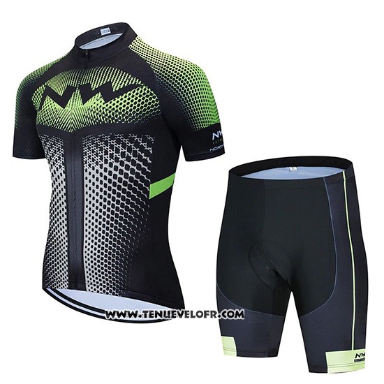 2020 Maillot Ciclismo Northwave Noir Blanc Vert Manches Courtes et Cuissard