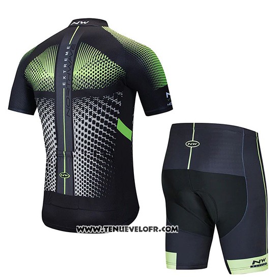 2020 Maillot Ciclismo Northwave Noir Blanc Vert Manches Courtes et Cuissard