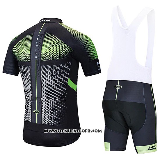 2020 Maillot Ciclismo Northwave Noir Blanc Vert Manches Courtes et Cuissard