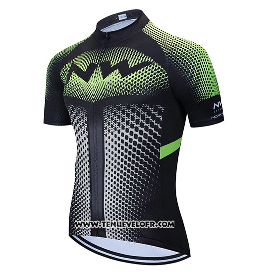 2020 Maillot Ciclismo Northwave Noir Blanc Vert Manches Courtes et Cuissard
