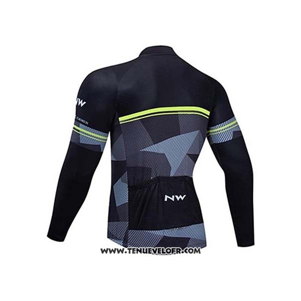 2020 Maillot Ciclismo Northwave Noir Gris Manches Longues et Cuissard